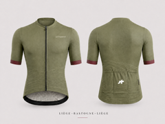 Approved Cycling men's short-sleeve cycling jersey — on-bike shot, off-bike, front view