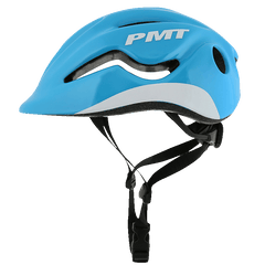 Overhead shot of PMT K-10 children's helmet, illustrating its compact and protective shell structure
