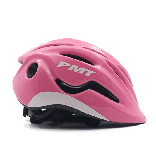 Close-up of PMT K-10 helmet ventilation on a child's head, showcasing optimal airflow for comfort