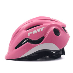 PMT K-10 children's cycling helmet, showing adjustable retention system for precise 52-55cm fit