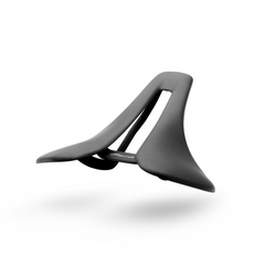 APPROVED CYCLING Berk Lupina Short Bike Saddle, 3K finish, close-up of textured non-slip surface material