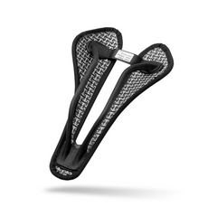 APPROVED CYCLING Berk Lupina Short Bike Saddle, 3K finish, angled view illustrating saddle-to-post integration