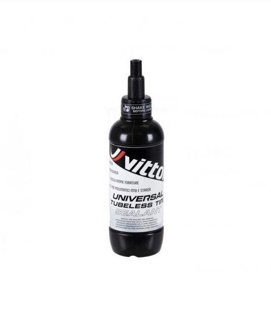 Vittoria Universal Tubeless Tire Sealant liquid base seals small punctures, protecting riders