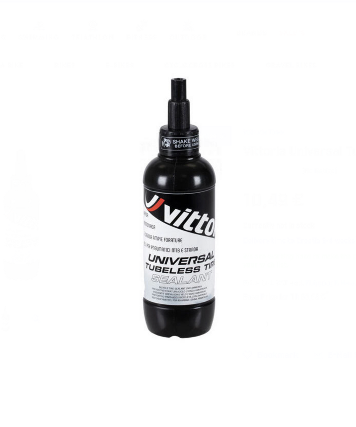 Vittoria Universal Tubeless Tire Sealant liquid base seals small punctures, protecting riders