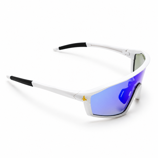 BananaZ Performance Eyewear – Matte White / Blue