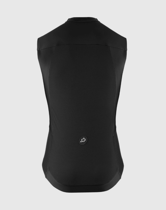Approved Cycling: ASSOS MILLE GTS Spring/Fall Vest S11 for men, rear detail shot highlighting breathable back panel for opti…