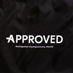 Approved Drawstring Cycling Bag, water-resistant material detail, highlighting durability for all-weather use.