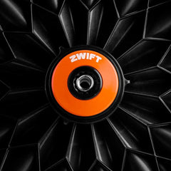 Elite Avanti with Zwift Cog & Click. Close-up of direct-drive system for seamless integration with training apps.
