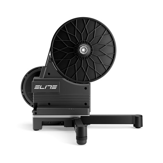 Approved Cycling Elite Avanti smart trainer side profile with Zwift Cog and Click for virtual shifting and quiet operation.