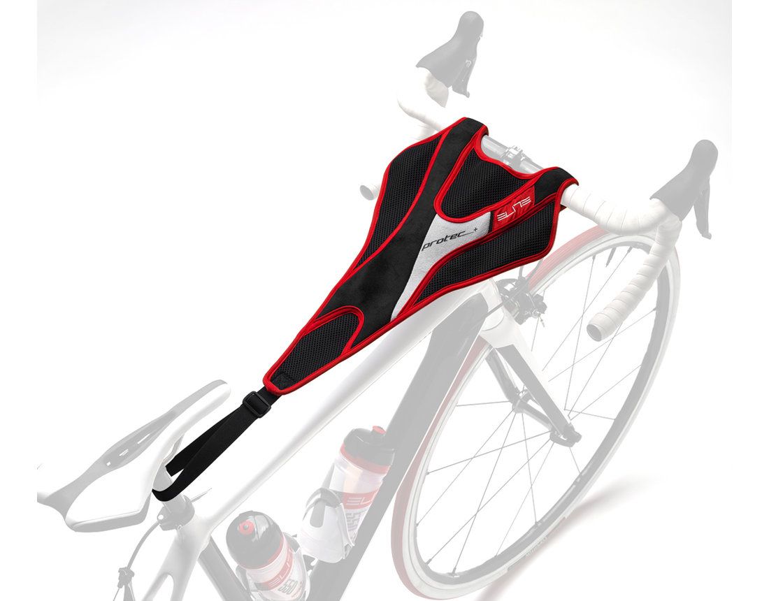 Approved Cycling Bike Sweat Protector keeping a road bike frame, stem, and headset safe from sweat during indoor training.