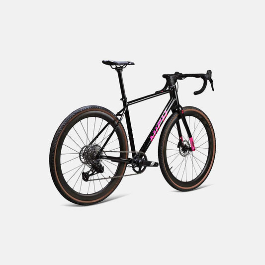 Approved Cycling Nich KEM gravel bike, full side profile, showcasing its aluminum frame design and carbon fork.
