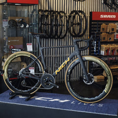 Nich Faith Road Bike, fork crown and tire clearance detail, front brake caliper visible