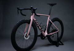 Nich Legend frameset, top-down view, emphasizing the sleek profile and aggressive geometry for racing.