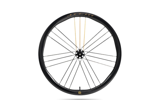 Approved Cycling ATEM SilkRoad 3.8 wheels, side view, showcasing the asymmetric wave rim profile.