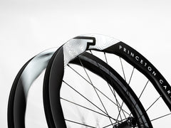 A pair of Princeton CarbonWorks Dual 5550 Evolution wheels, ready for competitive cycling.