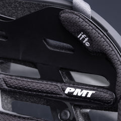 PMT Elegant MIPS cycling helmet, angled top-down view. Reveals compact form factor and structural design.