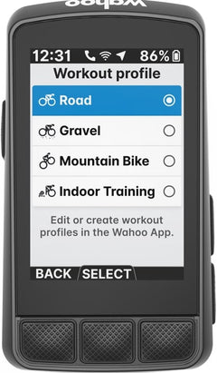 Wahoo ELEMNT BOLT V3 actively displaying multi-GNSS navigation, demonstrating precision tracking. advanced route tracking.