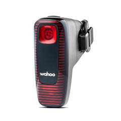 Wahoo TRACKR Radar in use during daylight, demonstrating its bright, attention-grabbing flash patterns for increased cyclist…