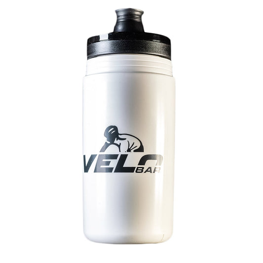 Close-up of Approved Cycling Velo Bar 600ml water bottle, highlighting the secure, leak-proof cap and grip.