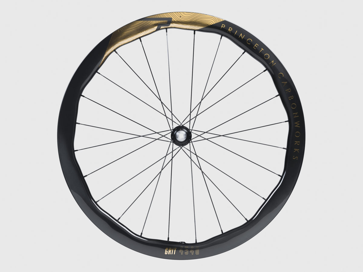 Princeton CarbonWorks Grit 4540 Evolution: featherweight carbon gravel wheelset, rider perspective.