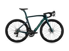 Pinarello Dogma F 2026/27 in Obsidian Emerald — official colour reference; complete custom build specifications may differ from photo