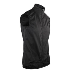 Close-up of the breathable fabric on the Assos Men's Summer Cycling Vest MILLE GT, demonstrating its moisture-wicking proper…