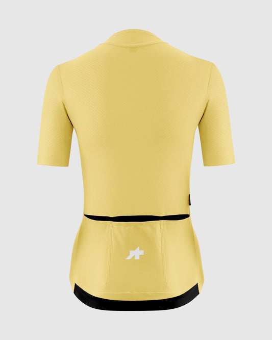 Assos DYORA R Jersey S11 Mystic Yellow women's racing cycling jersey - back view with bonded tec pockets