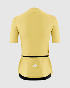 Assos DYORA R Jersey S11 Mystic Yellow women's racing cycling jersey - back view with bonded tec pockets