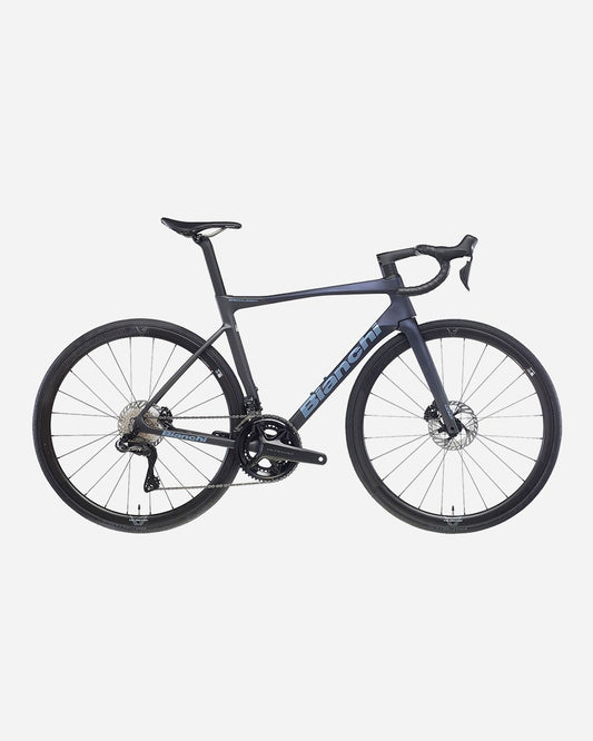 Bianchi SPECIALISSIMA COMP Ultegra Di2 Velomann Palladium cestno kolo — Black/Deep Blue/Grey Full Matt