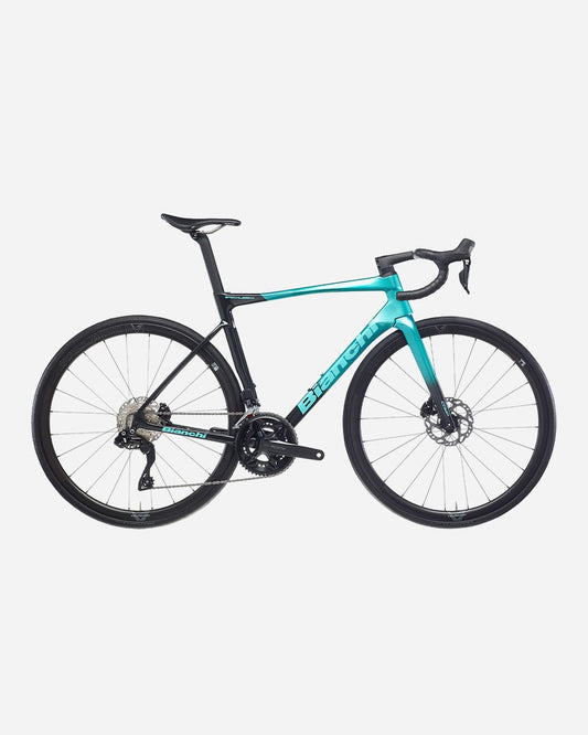Bianchi SPECIALISSIMA COMP Ultegra Di2 Velomann Palladium cestno kolo — Graphite/Celeste/CK16 Full Glossy