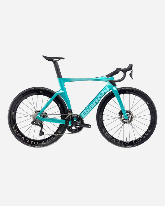 Bianchi Oltre RC Dura Ace Di2 Powermeter RC 50R/65R Road Bike in Ck Metallic/CK16 Glossy