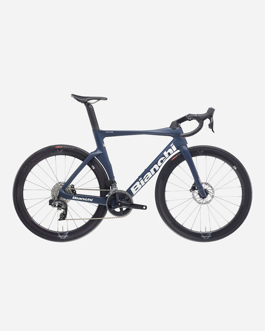 Bianchi OLTRE COMP Ultegra Di2 Plutonium road bike in Velvet Navy/Off White Matt
