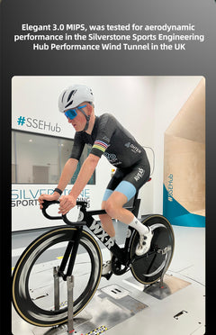 Side profile of PMT Elegant 3.0 MIPS cycling helmet, emphasizing its lightweight construction and ventilation ports.