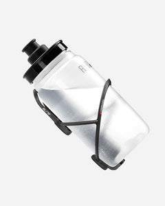 Elite Leggero Carbon 2.5 bottle cage shown holding a bottle (bottle not included)