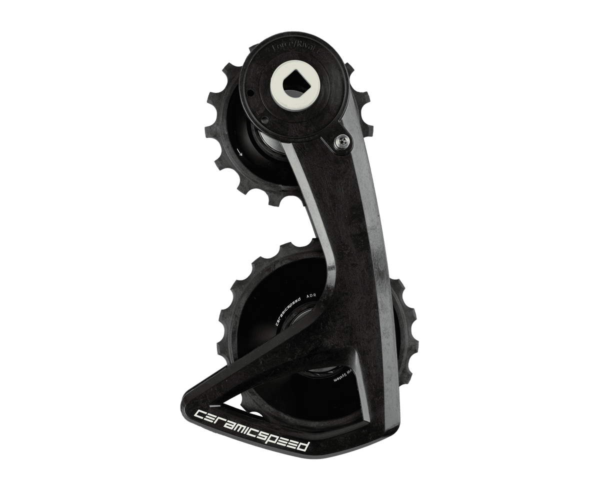 CeramicSpeed OSPW RS ALPHA derailleur pulley system for SRAM Force and Rival AXS E1 — black