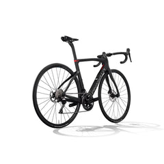 Close-up of Pinarello F1 Road Bike carbon fiber weave on downtube, demonstrating advanced material technology