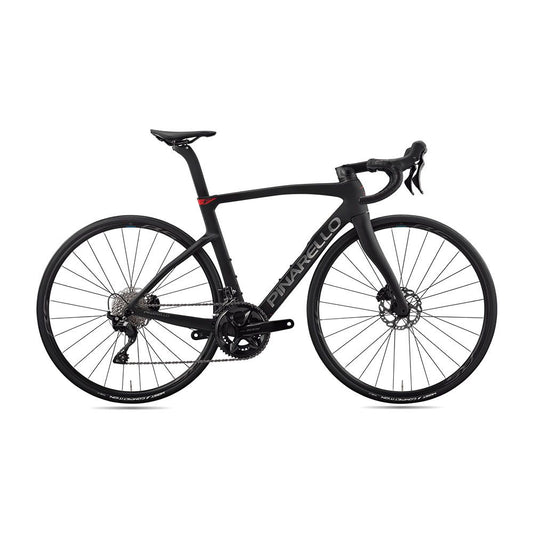Pinarello F1 Road Bike full side profile, showcasing aerodynamic frame and integrated cockpit