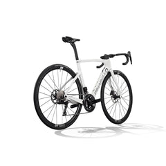 Detail of Pinarello F3 drivetrain, revealing high-performance groupset components and clean cable routing.