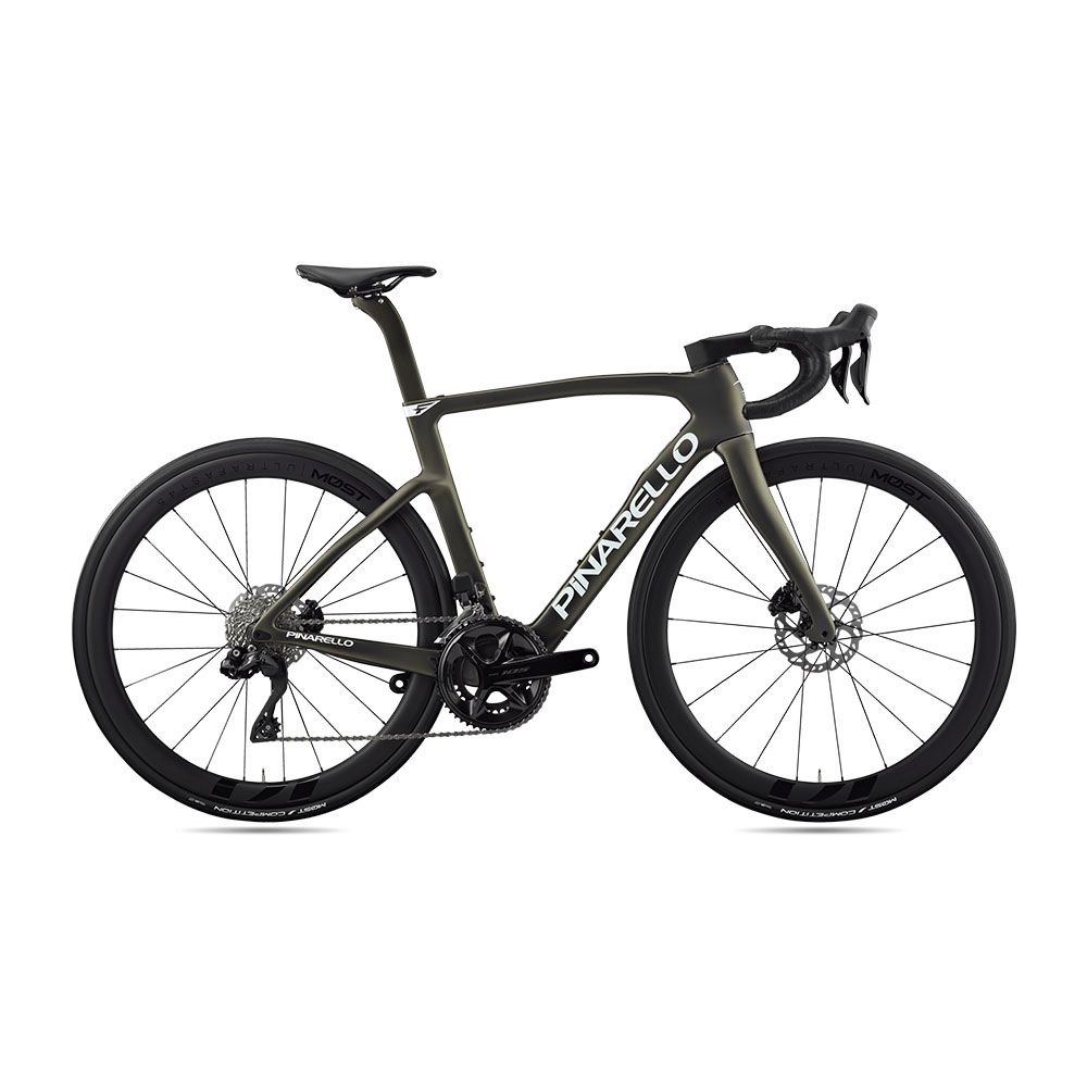Pinarello F5 Road Bike, full side profile showcasing integrated cabling and aerodynamic frame design.