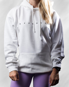 Approved Simple Hoody, black, back view, highlighting soft cotton-polyester blend fabric for summer comfort.