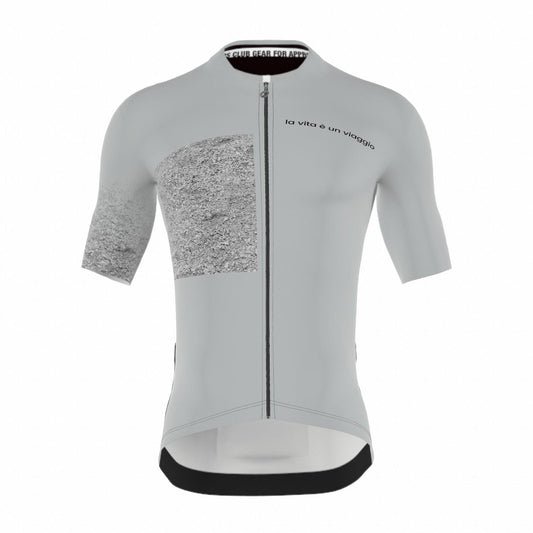 APPROVED CYCLING SUMMER CYCLING JERSEY APPROVED ITALY LTD. - Grey: full front view, pro fit, aero fabric texture