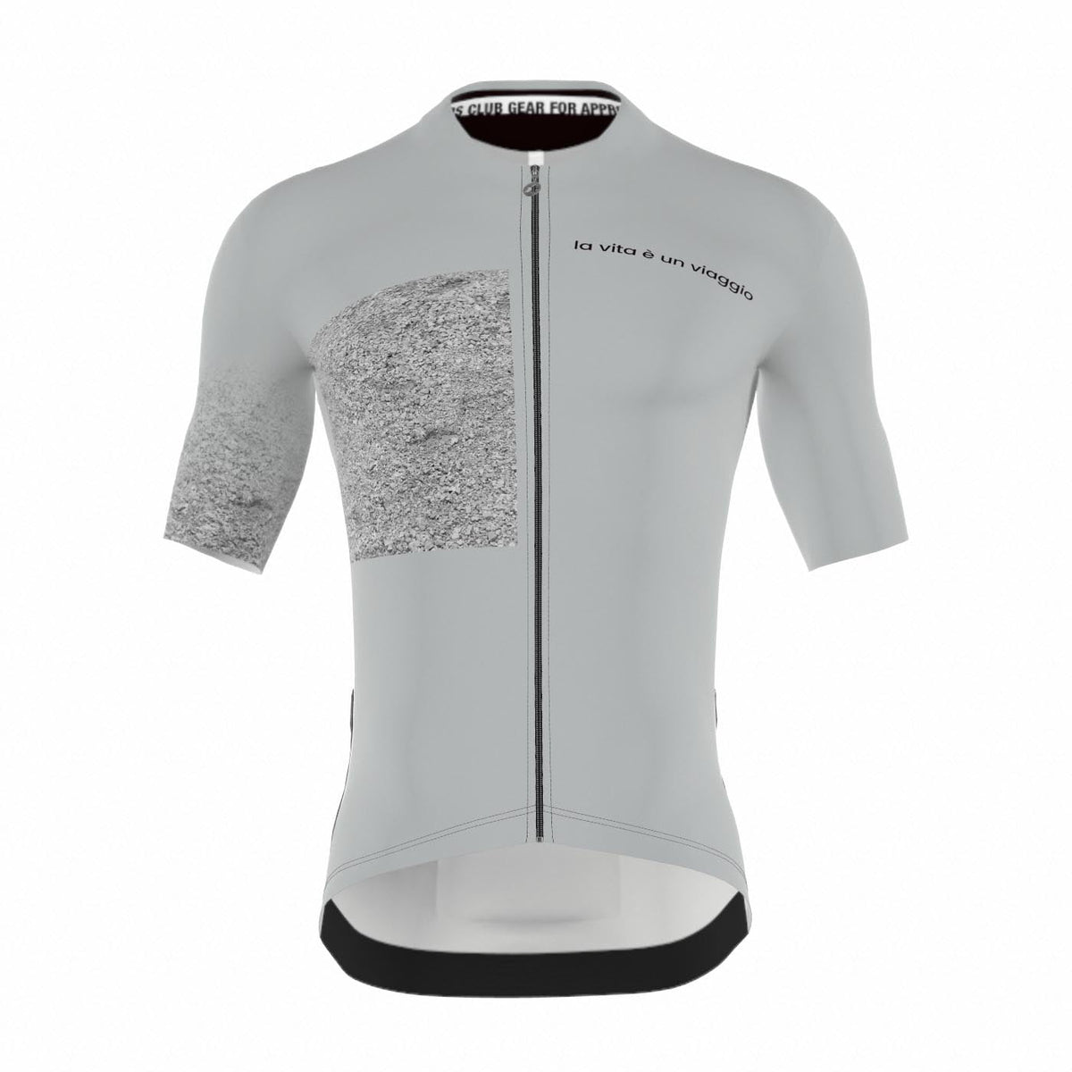 APPROVED CYCLING SUMMER CYCLING JERSEY APPROVED ITALY LTD. - Grey: full front view, pro fit, aero fabric texture